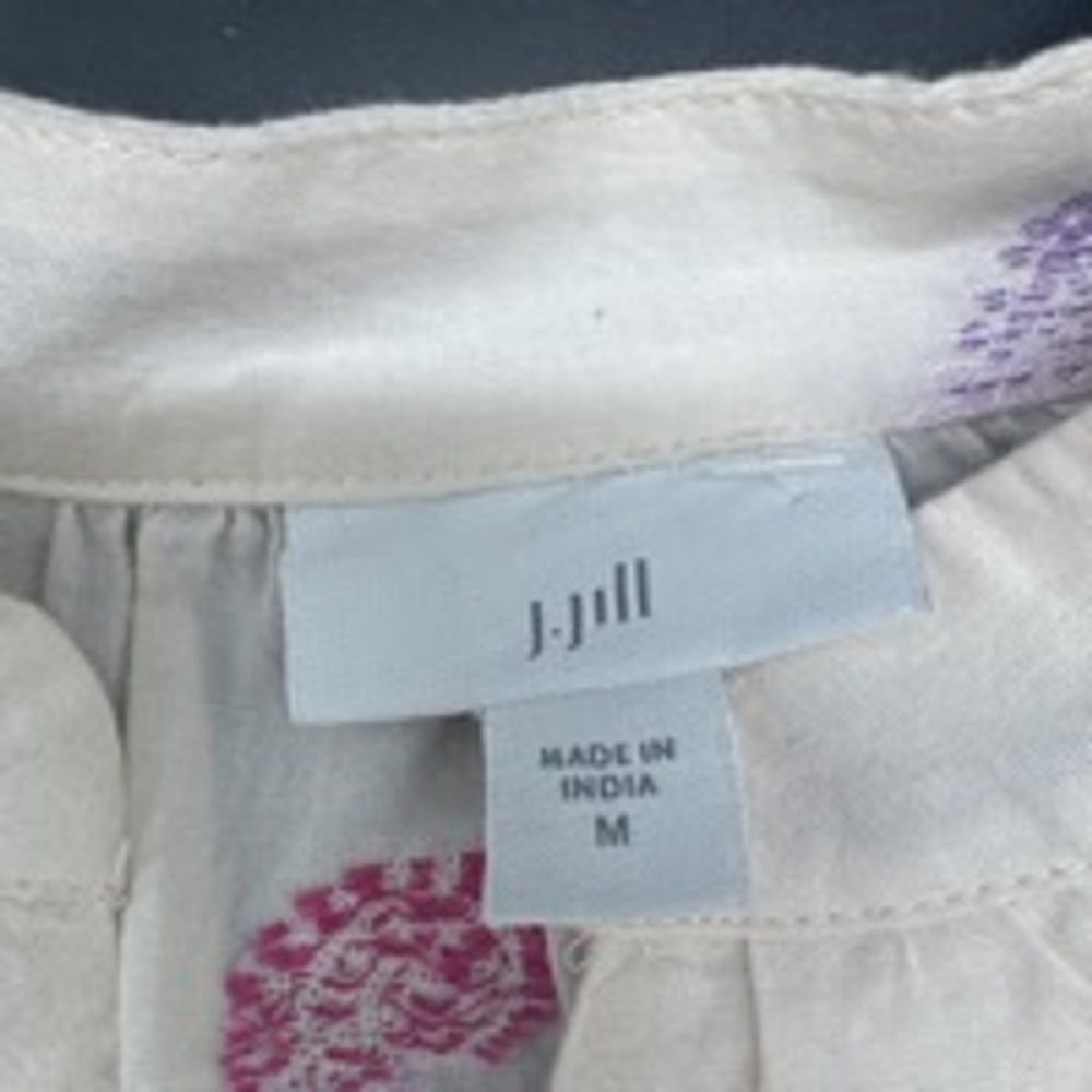 Women's J. Jill Blouse Size M Paisley - Picture 4 of 6